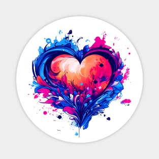 Heart Nouveau Design (Blue, Pink) Magnet